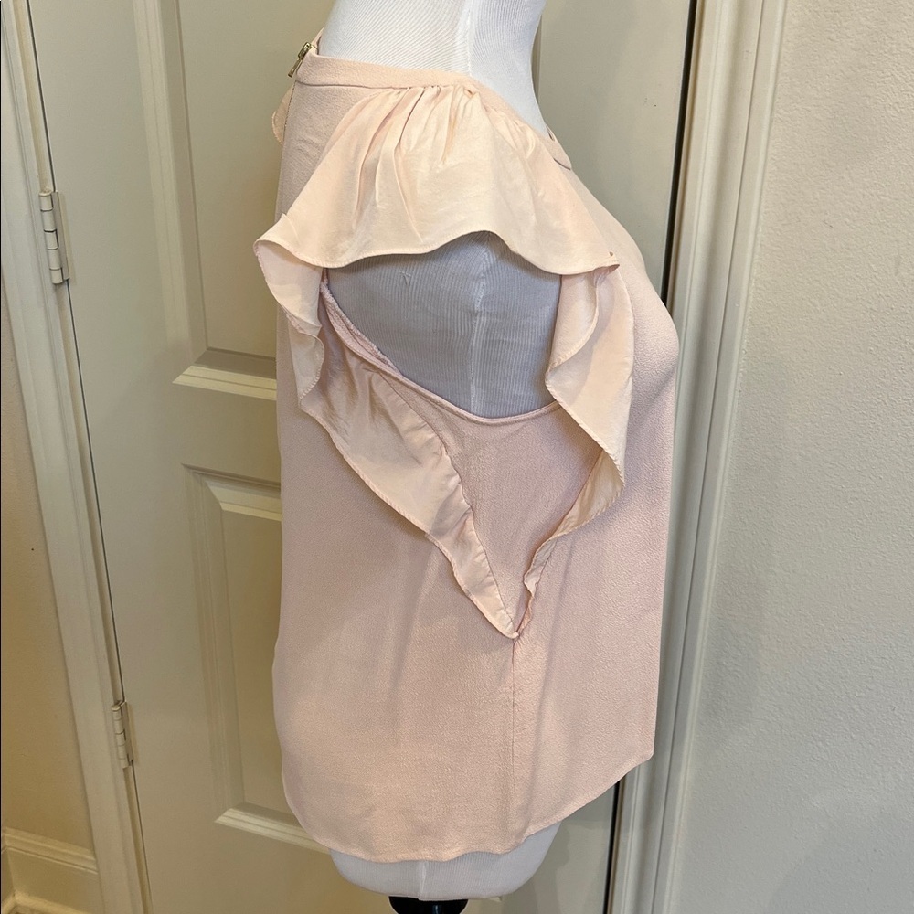 Sandro Blush Ruffle Sleeve Blouse - Picture 5 of 10